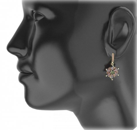 BG soliter earring 409-94 - Metal: Silver 925 - rhodium, Stone: Garnet