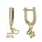 BeKid, Gold kids earrings -1159 - Switching on: Brizura 0-3 roky, Metal: Yellow gold 585, Stone: Pink cubic zircon
