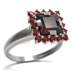 BG кольцо с квадратным каменем 499-I