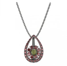 BG přívěs kruhováho tvaru 497-90 Stříbro 925 - ruthenium (30-90dní) Granát