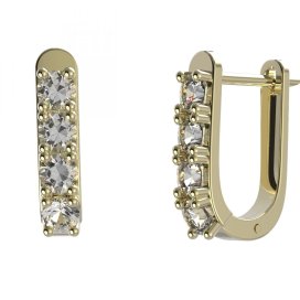 BG zlaté náušnice 96 Žluté zlato - 585 Diamant