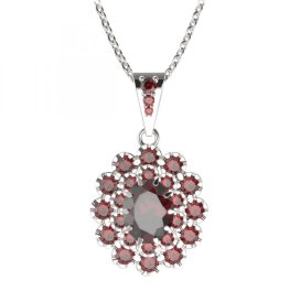 BG přívěs oválný 280-2 Stříbro 925 - rhodium Granát
