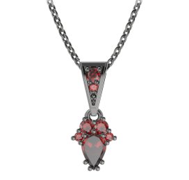 BG přívěs kapkovitý 258-1 Stříbro 925 - ruthenium (30-90dní) Granát