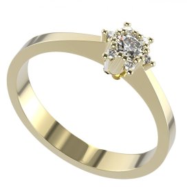 BG zlatý diamantový prstýnek 765 Žluté zlato - 585 Diamant lab-grown