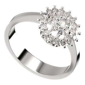 BG zlatý prstýnek 970 Bílé zlato - 585 Diamant