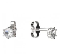 BG zlaté náušnice 1293 Bílé zlato - 585 Diamant