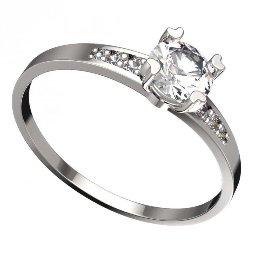 BG zlatý prstýnek 885 J Bílé zlato - 585 Diamant