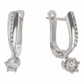 BG zlaté náušnice 873 Bílé zlato - 585 Diamant