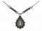 BG necklace with moldavite and garnet 054-1