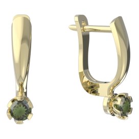 BG vltavínové náušnice 869 Žluté zlato - 585 Vltavín