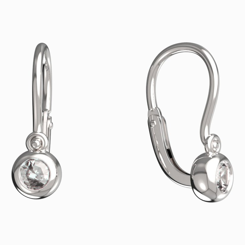 BeKid dětské náušnice 101 Bílé zlato - 585 Diamant