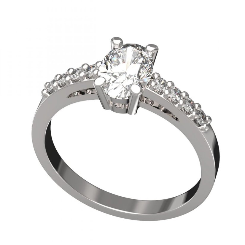 BG zlatý prstýnek 711 Bílé zlato - 585 Diamant