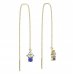 BeKid, Gold kids earrings -159 - Switching on: Chain 9 cm, Metal: Yellow gold 585, Stone: Dark blue cubic zircon