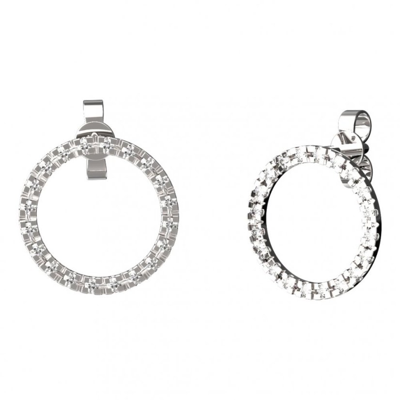 BG zlaté náušnice 1163A03 Bílé zlato - 585 Bílý kubický zirkon