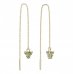 BeKid, Gold kids earrings -776 - Switching on: Chain 9 cm, Metal: Yellow gold 585, Stone: Green cubic zircon