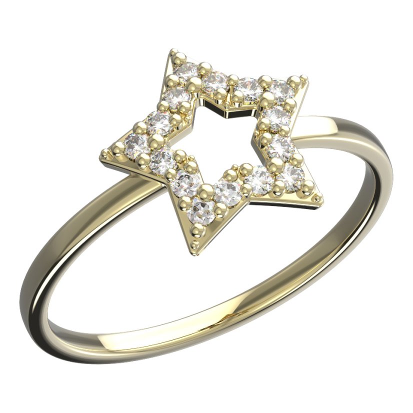 BeKid dětský prsten hvězdička 826 Žluté zlato - 585 Diamant