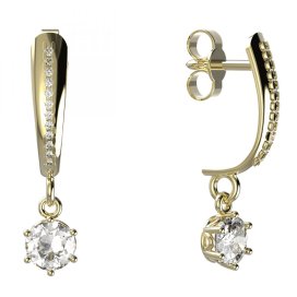 BG zlaté náušnice 1294 Žluté zlato - 585 Diamant