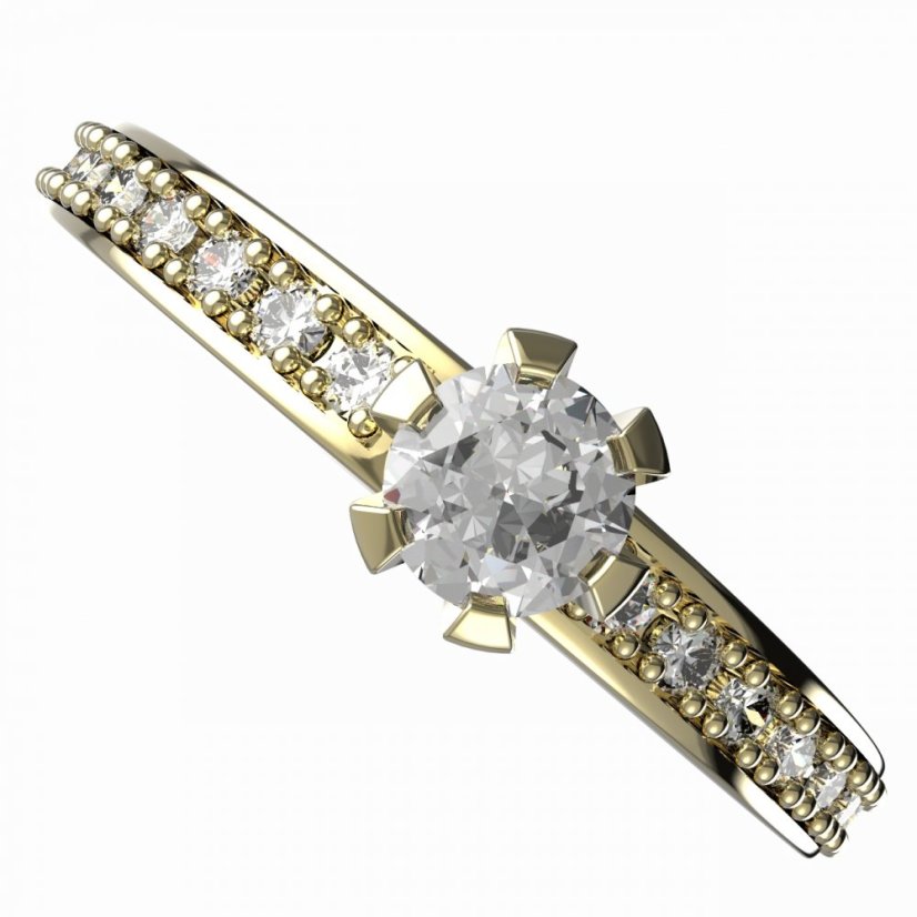 BG zlatý diamantový prstýnek 556 E Růžové zlato 585 (30-90dní) Diamant lab-grown