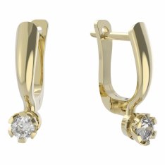 BG zlaté náušnice s diamanty 869 Bílé zlato - 585 Diamant lab-grown