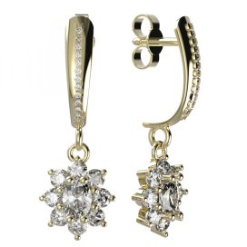 BG zlaté náušnice s diamanty 627 Žluté zlato - 585 Diamant lab-grown