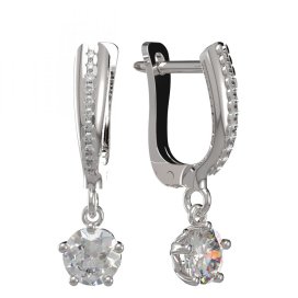 BG zlaté náušnice 875 Bílé zlato - 585 Diamant