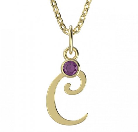 Initial Letter C Necklace Gold & Diamond Pendant For Women – Shiree Odiz