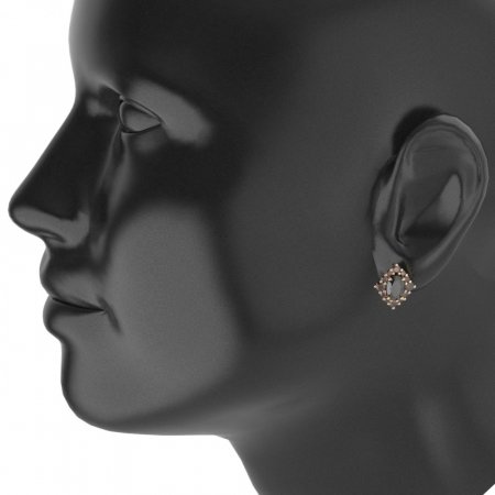 BG garnet earring 466-07 - Metal: Silver 925 - rhodium, Stone: Garnet