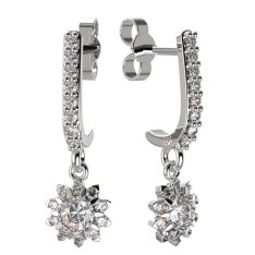 BG zlaté diamantové náušnice 987 Bílé zlato - 585 Diamant lab-grown