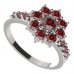 BG prsten 030-Z kulatého tvaru - Kov: Stříbro 925 - rhodium, Kámen: Granát