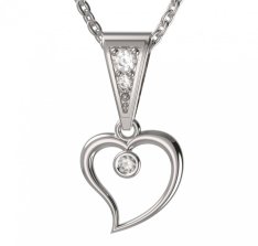 BG zlatý přívěšek srdíčko 1267 Bílé zlato - 585 Diamant