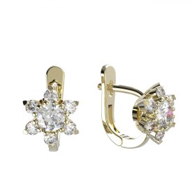 BG zlaté diamantové náušnice hvězdička 978 Žluté zlato - 585 Diamant lab-grown