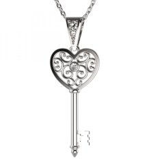 BG zlatý (stříbrný) klíček 611 Stříbro 925 - rhodium Bílý kubický zirkon