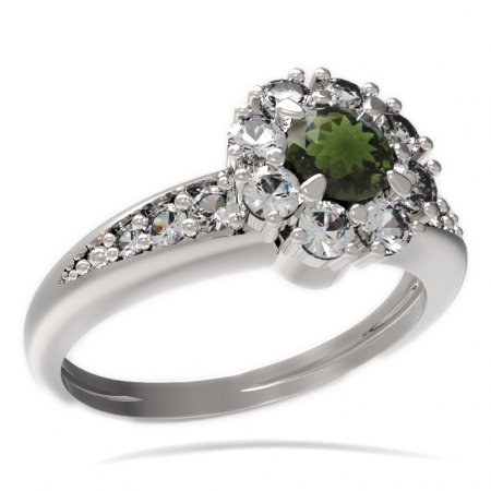 BG prsten kulatý kámen 497-J - Kov: Stříbro 925 - rhodium, Kámen: Granát