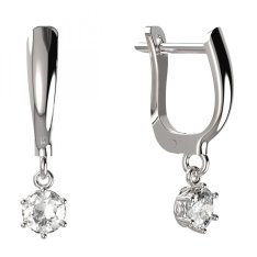 BG zlaté náušnice 1294 Bílé zlato - 585 Diamant