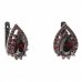 BG earring drop stone  505-90 - Metal: Silver 925 - rhodium, Stone: Garnet