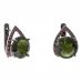 BG earring circular 475-90 - Metal: Silver 925 - rhodium, Stone: Garnet