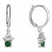 BeKid, Gold kids earrings -159 - Switching on: Circles 12 mm, Metal: White gold 585, Stone: Green cubic zircon