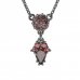 BG garnet necklace 959 - Metal: Silver - gold plated 925, Stone: Moldavit and garnet