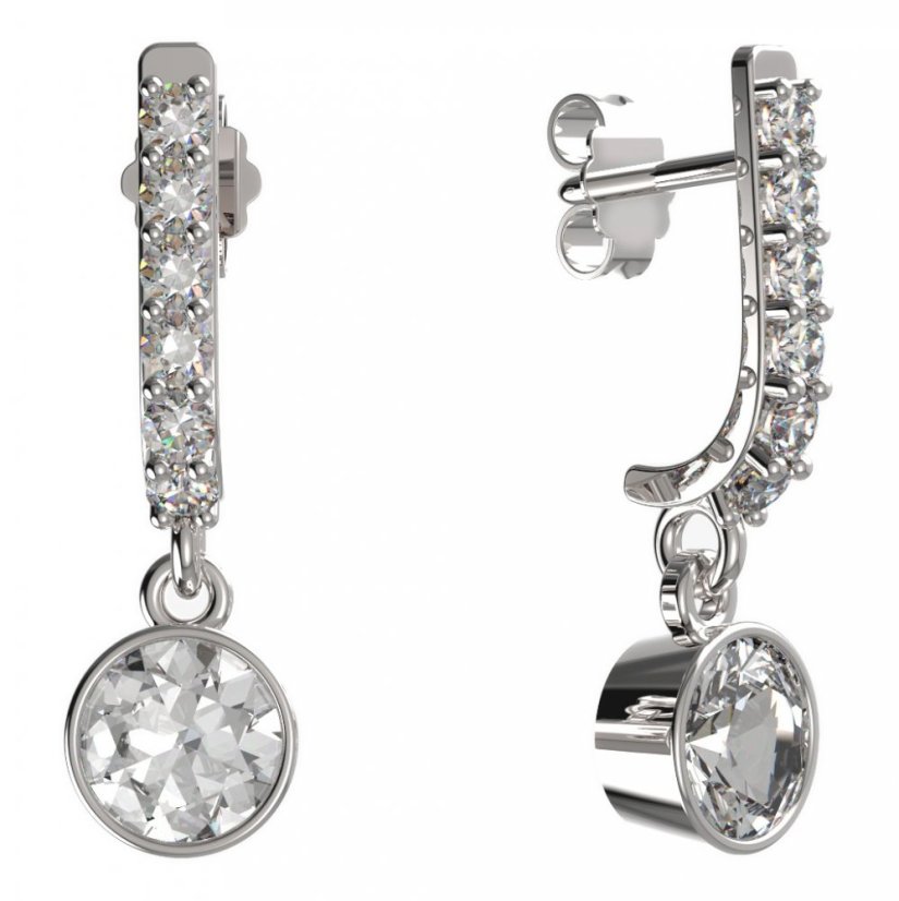 BG zlaté náušnice 724 Bílé zlato - 585 Diamant