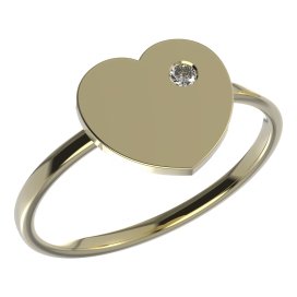 BeKid dětský prsten srdíčko 847 Žluté zlato - 585 Diamant