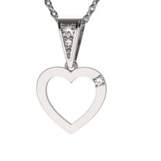 BG zlatý diamantový přívěšek srdíčko 1561 Bílé zlato - 585 Diamant lab-grown