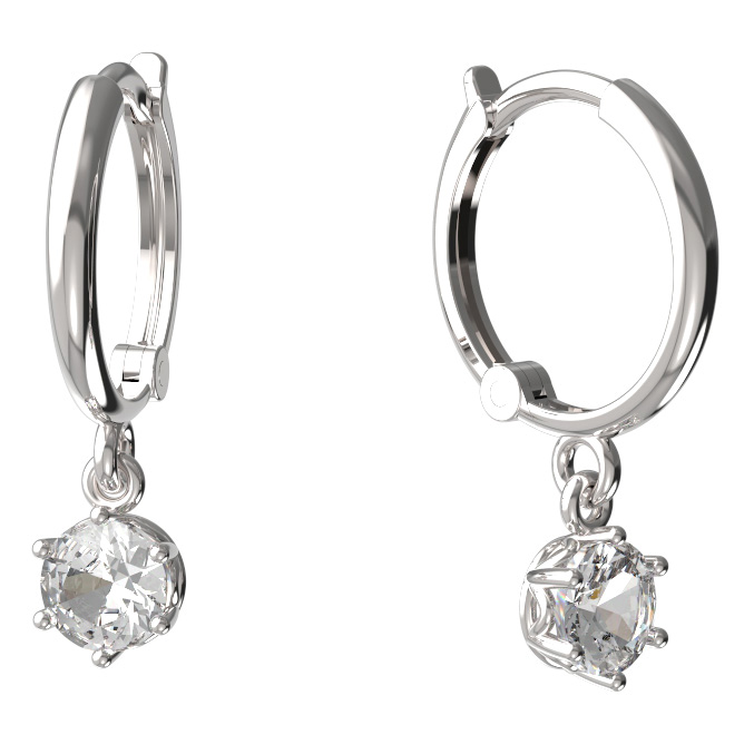 BeKid dětské náušnice 1294 Bílé zlato - 585 Diamant