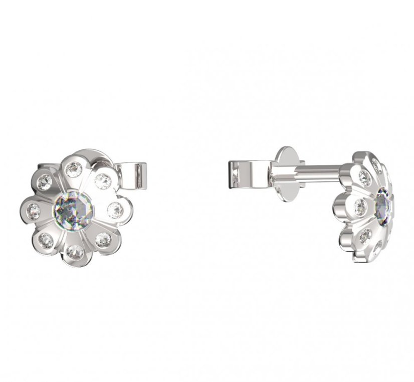 BeKid dětské náušnice kvítek 838 Bílé zlato - 585 Diamant