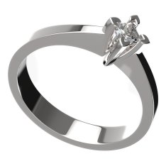 BG zlatý prstýnek 775 Bílé zlato - 585 Diamant