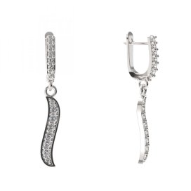 BG zlaté diamantové náušnice 863 Bílé zlato - 585 Diamant lab-grown