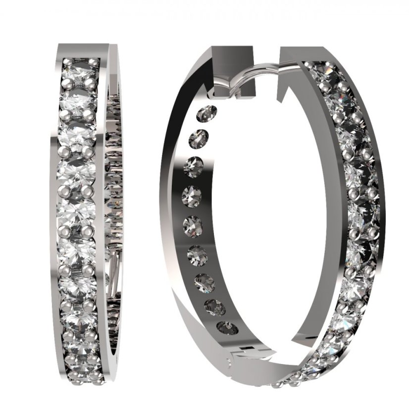 BG zlaté náušnice 808 Bílé zlato - 585 Diamant