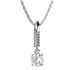 BG zlatý přívěšek  727 Bílé zlato - 585 Bílý kubický zirkon