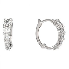 BeKid Kroužek dětské zlaté náušnice 1346 - kruhy Bílé zlato - 585 Bílý kubický zirkon