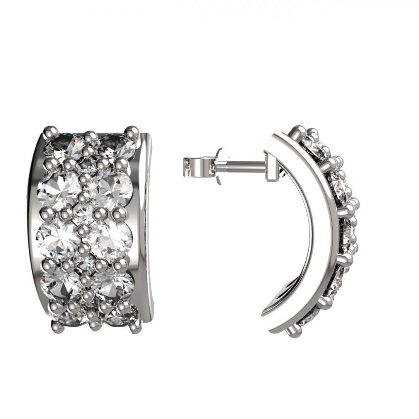 BG zlaté náušnice 959 Bílé zlato - 585 Diamant