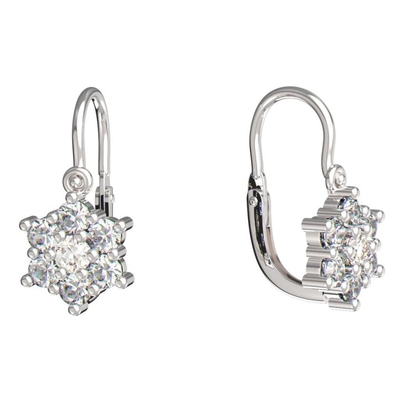 BeKid dětské náušnice hvězdička 109 Bílé zlato - 585 Diamant